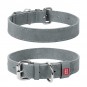 WAUDOG Classic genuine leather dog collar, W 12 mm, L 21-29 cm grey