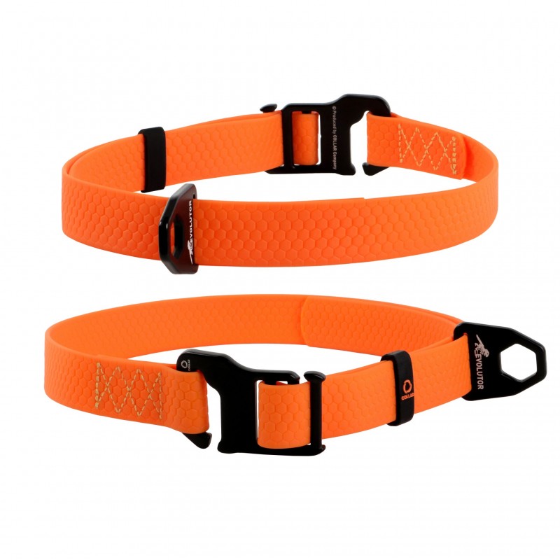 Dog collar "Evolutor", adjustable, one size fits (width 25 mm, length 25-70 cm), orange