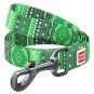 WAUDOG Nylon dog leash "Etno green" design, W 15 mm, L 122 cm