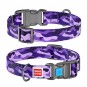 WAUDOG Nylon dog collar with QR passport, "Purple camo" design, plastic fastex, W 25 mm, L 31-49 cm