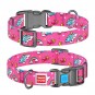 WAUDOG Nylon dog collar with QR passport, "Unicorns" design, plastic fastex, W 25 mm, L 31-49 cm