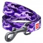 WAUDOG Nylon dog leash "Purple camo" design, W 15 mm, L 122 cm