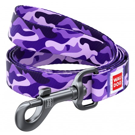 WAUDOG Nylon dog leash "Purple camo" design, W 20 mm, L 122 cm