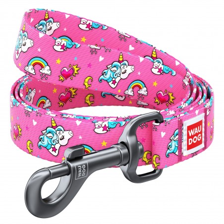 WAUDOG Nylon dog leash "Unicorns" design, W 20 mm, L 122 cm