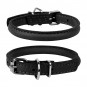 WAUDOG Soft genuine leather dog collar with QR passport, rolled, D 13 mm, L 45-53 cm black