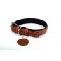 WAUDOG Soft genuine leather dog collar with QR passport, W 25 mm, L 38-49 cm