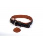 WAUDOG Soft genuine leather dog collar with QR passport, W 35 mm, L 46-60 cm