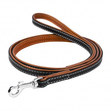 WAUDOG Soft genuine leather dog leash, W 18 mm, L 122 cm