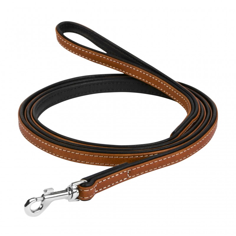 WAUDOG Soft genuine leather dog leash, W 18 mm, L 122 cm