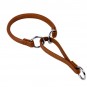 WAUDOG Soft genuine leather choke dog collar with QR passport, rolled, D 6 mm, L 30-39 cm brown