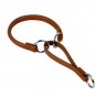 WAUDOG Soft genuine leather choke dog collar with QR passport, rolled, D 8 mm, L 32-40 cm brown
