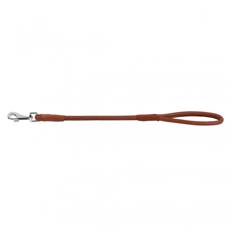 WAUDOG Soft genuine leather dog leash, rolled, D 13 mm, L 55 cm brown
