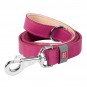 WAUDOG Classic genuine leather dog leash, W 25 mm, L 122 cm pink