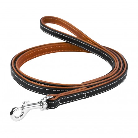 WAUDOG Soft genuine leather dog leash, W 18 mm, L 183 cm