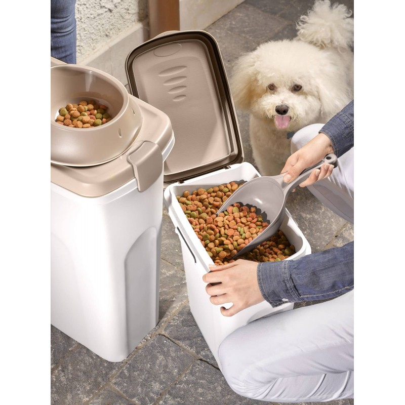 6x Petfood Container 15lt, brown/white